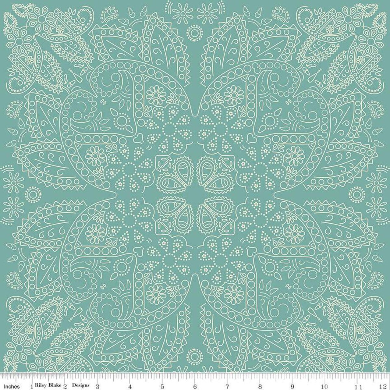 Fabric Riley Blake Teal Bandana by the Quarter Yard C15493-TEAL